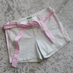 Lilly Pulitzer Palm Beach Fit Short Seersucker Sz10 Vintage White Label